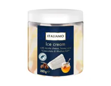Glace mit Ricotta, Honig und Schoko