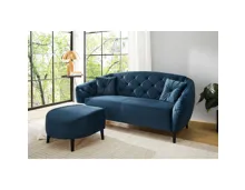 Hocker Glasgow Samtvelours blau