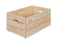 Holzkiste Valloni Kiefer massiv natur 65 x 23 x 32 cm, stapelbar
