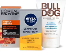 I am men-, L'Oréal Men Expert- und Nivea Men-Gesichtspflege sowie gesamtes Bulldog Sortiment