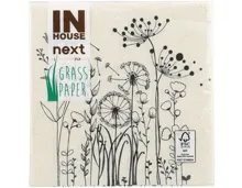 Inhouse NEXT Grasfaser Papierservietten Gräser, 33x33cm, 20 Stück