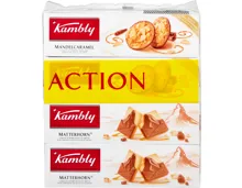 Kambly Biscuits Mandelcaramel und Matterhorn