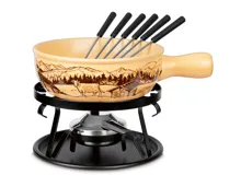 Käsefondue-Set Kuh Keramik beige 9 Stück