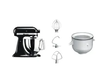 Kitchenaid Artisan "Gelato-Set" 5KSM125 schwarz inkl. Glacéaufsatz