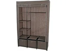 Kleiderschrank Big Vliesstoff grau 110 x 166 x 46 cm