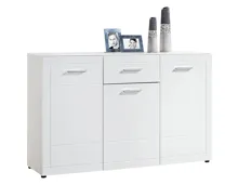 Kommode Atlantis MDF Hochglanz weiss mit Milchglasabdeckung 146 x 92 x 40 cm