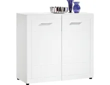 Kommode Atlantis MDF Hochglanz weiss mit Milchglasabdeckung 97 x 92 x 40 cm