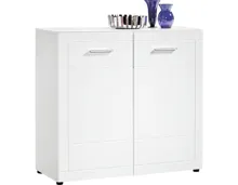 Kommode Atlantis MDF Hochglanz weiss mit Milchglasabdeckung 97 x 92 x 40 cm