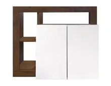 Kommode Beverly 108 Dekor Eiche mit Korpus Hochglanz weiss 108 x 93 x 42 cm