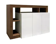 Kommode Beverly 146 Dekor Eiche mit Korpus Hochglanz weiss 146 x 93 x 42 cm