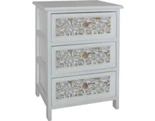 Kommode Flower MDF Paulownia breit weiss 40 x 29 x 58 cm
