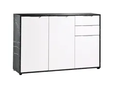 Kommode Korfu Marmor-Optik schwarz weiss 133 x 89 x 35 cm