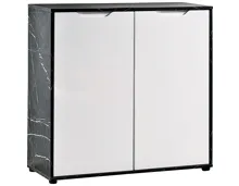 Kommode Korfu Marmor-Optik schwarz weiss 90 x 89 x 35 cm