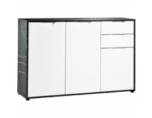 Kommode Korfu Marmor schwarz weiss 133 x 89 x 35 cm