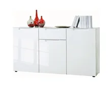Kommode Mailand Dekor weiss Hochglanz 146 x 79 x 40 cm