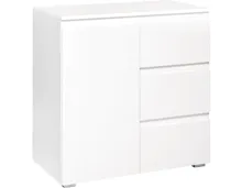 Kommode Shark Dekor weiss matt 80 x 80 x 40 cm