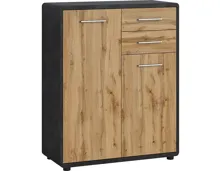 Kommode Trevi Beton-Optik dunkel Wotaneiche 89 x 111 x 40 cm
