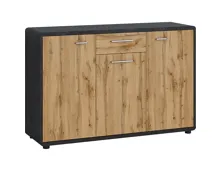 Kommode Trevi Dekor Beton-Optik dunkel Wotaneiche 131 x 87 x 40 cm