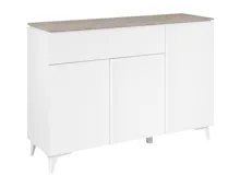 Kommode Trix Dekor weiss matt Sandstein-Optik 133 x 92 x 40 cm