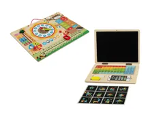 Lupilu® Holzlaptop, 84-tlg./Magnetuhr, 14-tlg.