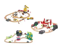 Lupilu® | Playtive Eisenbahn-Set Baustelle/Freizeitpark/Feuerwehr