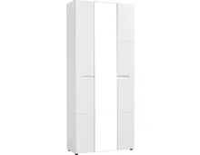 Mehrzweckschrank Mailand MDF Hochglanz weiss 86 x 202 x 35 cm, mit Spiegel