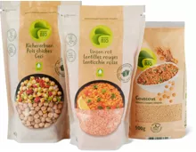 Migros Bio-Linsen, -Quinoa, -Kichererbsen und -Couscous