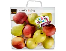 Multibag oder Tragtasche füllen mit diversen Schweizer Äpfeln und Birnen