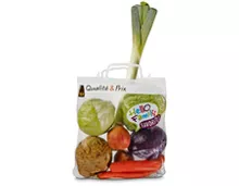 Multibag oder Tragtasche füllen mit folgendem Gemüse