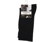 Naturaline Herren Socken Glatt Duo Schwarz 40 - 42