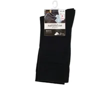 Naturaline Herren Socken Glatt Duo Schwarz 43 - 45