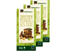 Naturaplan Bio chocolat noir pistache 3x150g