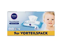 Nivea Baby Feuchttücher Soft & Cream, 9 x 63 Stück, Multipack