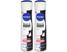 Nivea Black & White Invisible Clear Deo Spray Female 150ml 2x 150ml