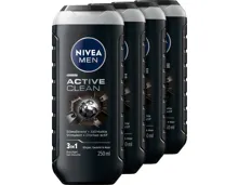 Nivea Duschgel Men Active Clean 4 x 250 ml