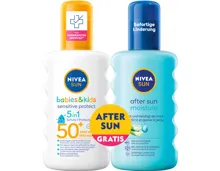 Nivea Sun Sonnenmilch Babies & Kids Sensitive Protect LSF 50+ 200 ml + After Sun 200 ml