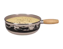 Nouvel Käsefondue-Caquelon Emaille «Alpkühe»
