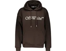 Off-White Unisex Hoodie Big Bookish XS, braun
