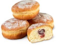 Petit Bonheur Berliner mit Himbeer-Johannisbeer-Füllung