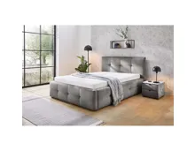 Polsterbett Tivoli Stoff Chenille, ohne Lattenroste, ohne Bettinhalt 140 x 200, grau