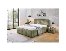 Polsterbett Tivoli Stoff Chenille, ohne Lattenroste, ohne Bettinhalt 140 x 200, grün