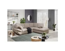 Polstergarnitur Corsica Stoff beige, Ottomane rechts