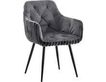 Polsterstuhl Fluffy Samt/Cord dunkelgrau