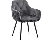 Polsterstuhl Fluffy Samt/Cord dunkelgrau