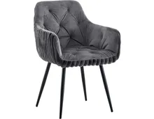 Polsterstuhl Fluffy Samt/Cord dunkelgrau