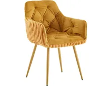 Polsterstuhl Fluffy Samt/Cord senf
