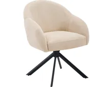 Polsterstuhl Griti Stoff creme, drehbar