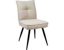 Polsterstuhl Lukas Kunstlederoptik/Stoff beige, 4-Fuss Gestell Metall schwarz