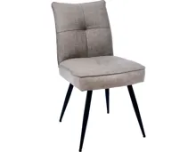 Polsterstuhl Lukas Kunstlederoptik/Stoff grau, 4-Fuss Gestell Metall schwarz