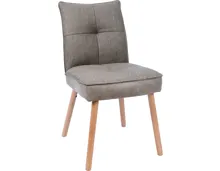 Polsterstuhl Lukas Kunstlederoptik/Stoff grau, Gestell Eiche massiv
